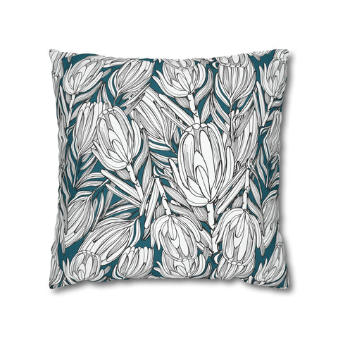 South African Protea Spun Polyester Pillowcase - Shipped from UK/USA/AUS