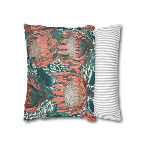 South African Protea Spun Polyester Pillowcase -Pillow not included