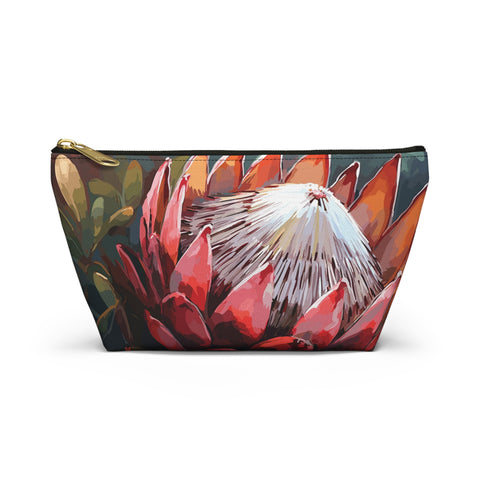 South African Protea Make up bag, Pencil Case Accessory Pouch w T-bottom