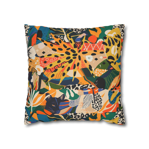 African abstract people and animal print Pillowcase Cover only - no filling is included