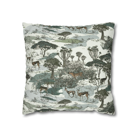 African Safari springoks and animal print Pillowcase Cover only - no filling is included