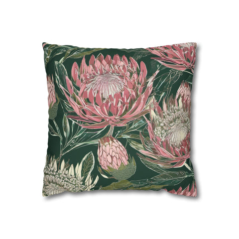 South African Protea Spun Polyester Pillowcase -Pillow not included