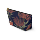 South African Protea Make up bag, Pencil Case Accessory Pouch w T-bottom