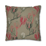 South African Protea Spun Polyester Pillowcase- Shipped from UK/USA/AUS