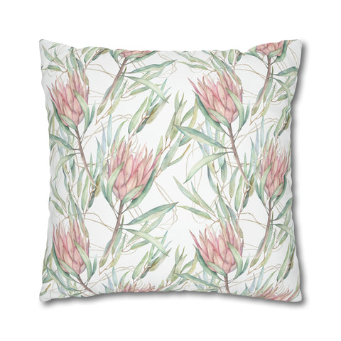 South African Protea Spun Polyester Pillowcase - Shipped from UK/USA/AUS