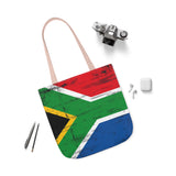 South African Flag Polyester Canvas Tote Bag