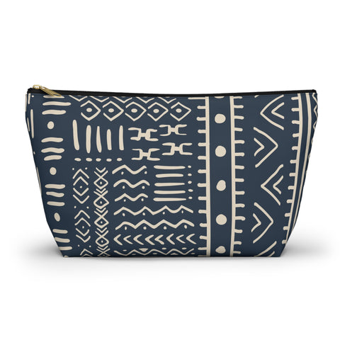 South African Ethnic Print Make up bag, Pencil Case Accessory Pouch w T-bottom