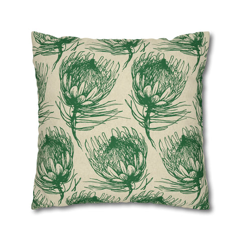 South African Protea Spun Polyester Pillowcase - Shipped from UK/USA/AUS