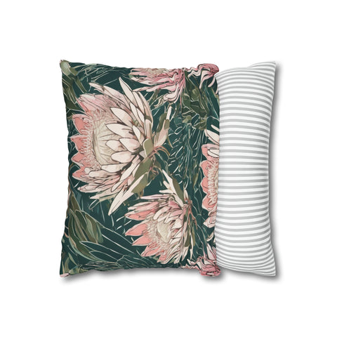 South African Protea Spun Polyester Pillowcase -Pillow not included