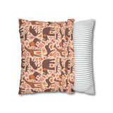 African pattern with animals. Ethical minimalist shapes. Pillowcase Cover only - no filling is included