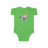 South African Map with Flag and Protea Baby Unisex Infant Fine Jersey Bodysuit - Shipped from the UK