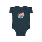 South African Map with Flag and Protea Baby Unisex Infant Fine Jersey Bodysuit - Shipped from the UK