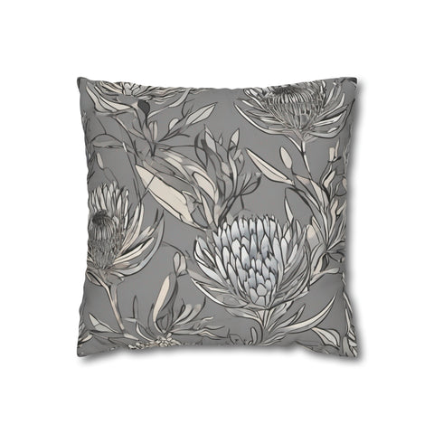 South African Protea Spun Polyester Pillowcase -Pillow not included