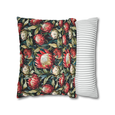 South African Protea Spun Polyester Pillowcase - Shipped from UK/USA/AUS