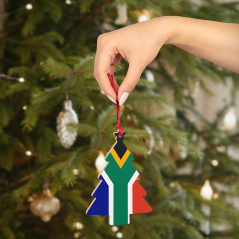 Wooden Ornaments South African Flag