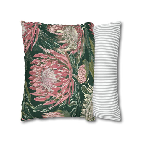 South African Protea Spun Polyester Pillowcase -Pillow not included