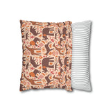 African pattern with animals. Ethical minimalist shapes. Pillowcase Cover only - no filling is included