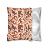 African pattern with animals. Ethical minimalist shapes. Pillowcase Cover only - no filling is included