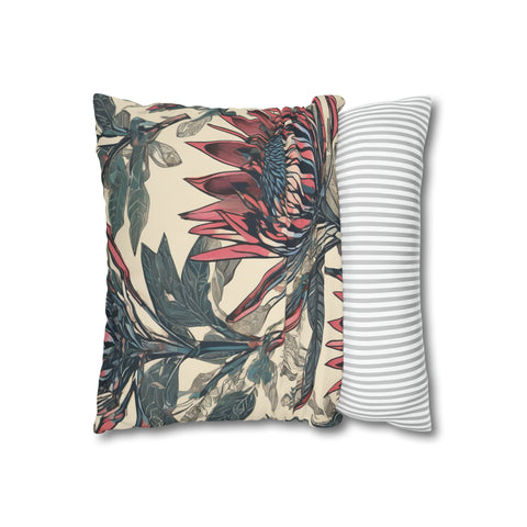 South African Protea Spun Polyester Pillowcase -Pillow not included