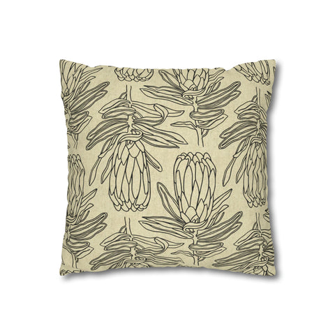 South African Protea Spun Polyester Pillowcase- Shipped from UK/USA/AUS