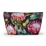 South African Protea Make up bag, Pencil Case Accessory Pouch w T-bottom