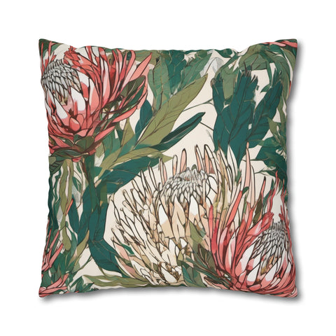 South African Protea Spun Polyester Pillowcase -Pillow not included