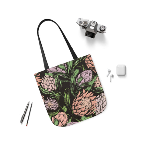 South African Protea Polyester Canvas Tote Bag