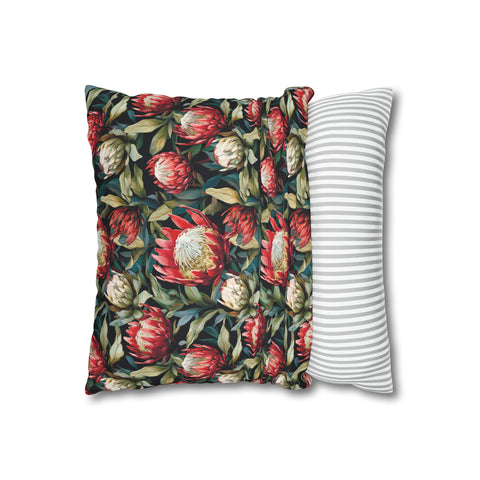 South African Protea Spun Polyester Pillowcase - Shipped from UK/USA/AUS