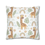 Kids nursery African Giraffe and Rainbows Pillowcase Cover only - no filling is included