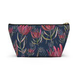 South African Protea Make up bag, Pencil Case Accessory Pouch w T-bottom