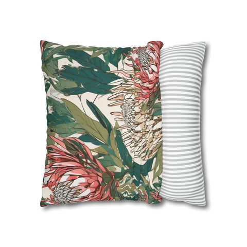 South African Protea Spun Polyester Pillowcase -Pillow not included