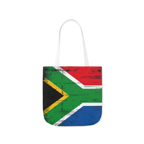 South African Flag Polyester Canvas Tote Bag