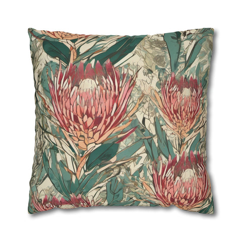 South African Protea Spun Polyester Pillowcase -Pillow not included