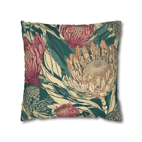 South African Protea Spun Polyester Pillowcase -Pillow not included