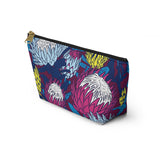 South African Protea Make up bag, Pencil Case Accessory Pouch w T-bottom