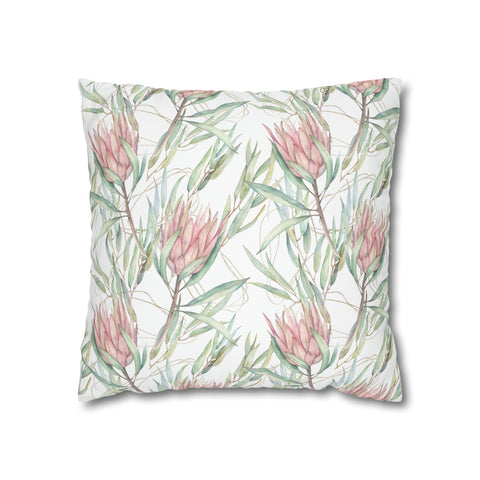 South African Protea Spun Polyester Pillowcase - Shipped from UK/USA/AUS