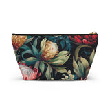 South African Protea Make up bag, Pencil Case Accessory Pouch w T-bottom