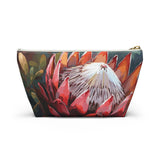 South African Protea Make up bag, Pencil Case Accessory Pouch w T-bottom