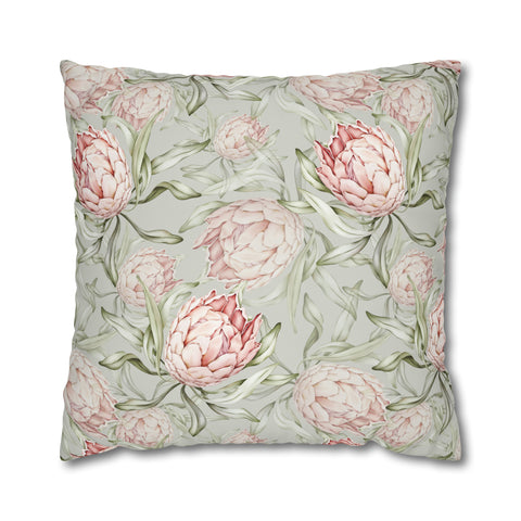 South African Protea Spun Polyester Pillowcase- Shipped from UK/USA/AUS