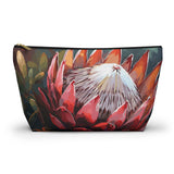 South African Protea Make up bag, Pencil Case Accessory Pouch w T-bottom