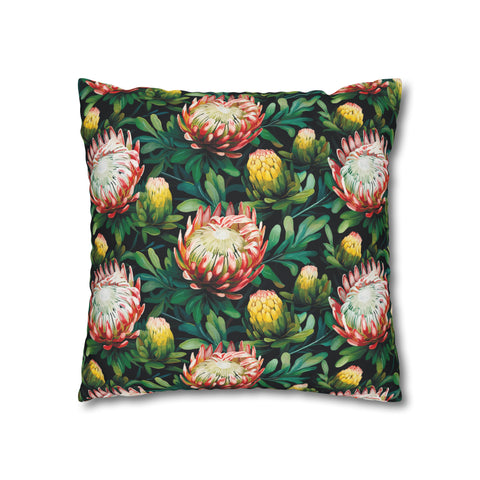 South African Protea Spun Polyester Pillowcase - Shipped from UK/USA/AUS