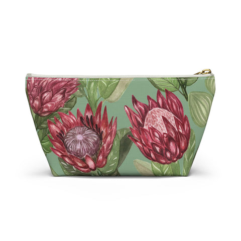 South African Protea Make up bag, Pencil Case Accessory Pouch w T-bottom