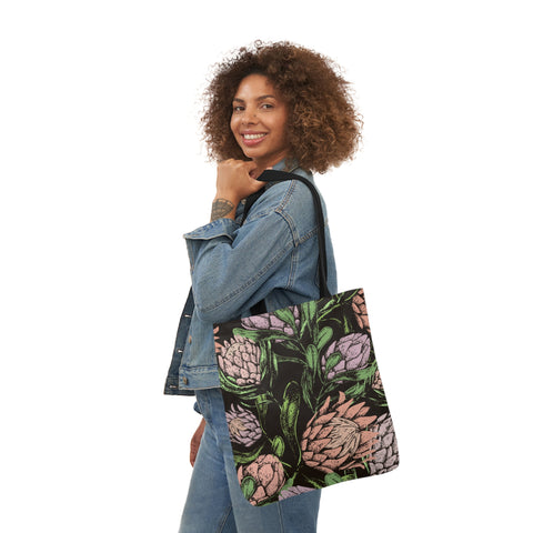 South African Protea Polyester Canvas Tote Bag