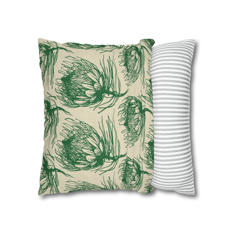 South African Protea Spun Polyester Pillowcase - Shipped from UK/USA/AUS