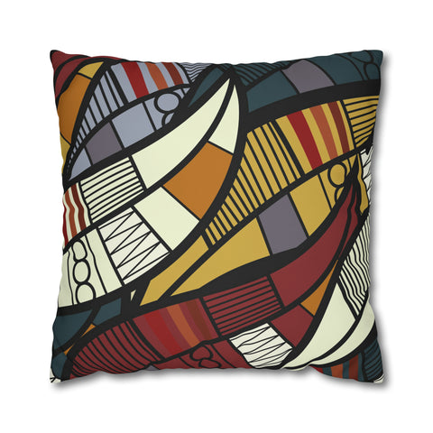 African abstract warm colours Pillowcase Cover only - no filling is included