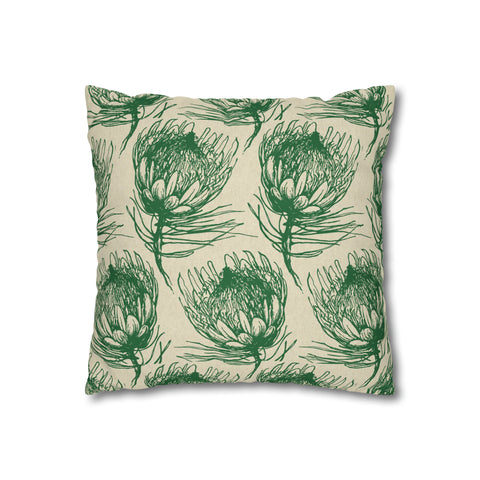 South African Protea Spun Polyester Pillowcase - Shipped from UK/USA/AUS