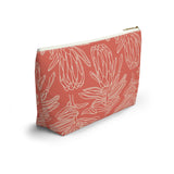 South African Protea Make up bag, Pencil Case Accessory Pouch w T-bottom