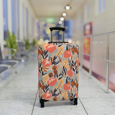 South African Protea Floral Custom Designed Luggage Cover Modern Luggage Protector Suitcase Cover, Carry on luggage Wrap, luggage Cover