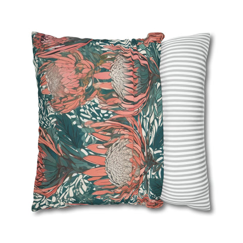 South African Protea Spun Polyester Pillowcase -Pillow not included