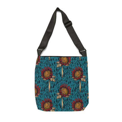 South African  Protea Tote bag African print design Protea Adjustable